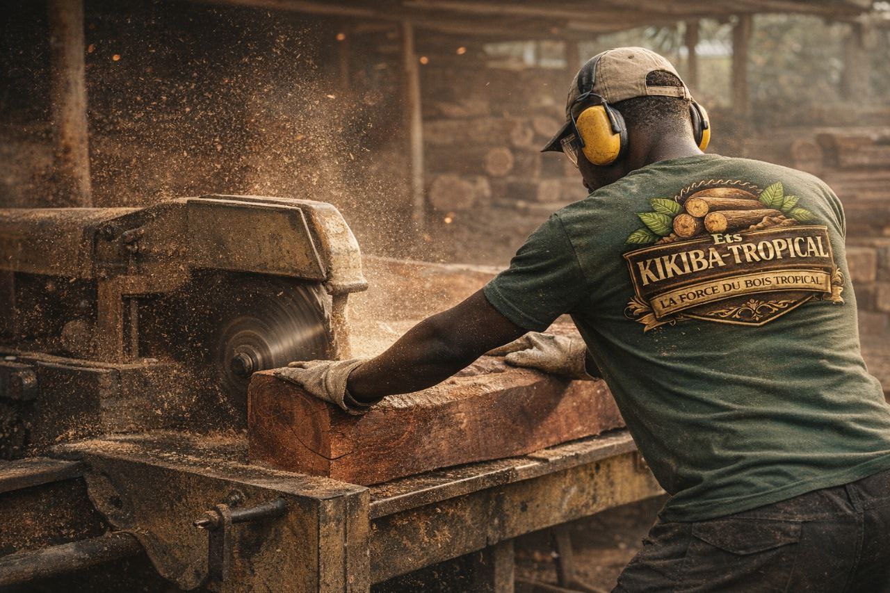 Equipe au travail à la Scierie Kikiba